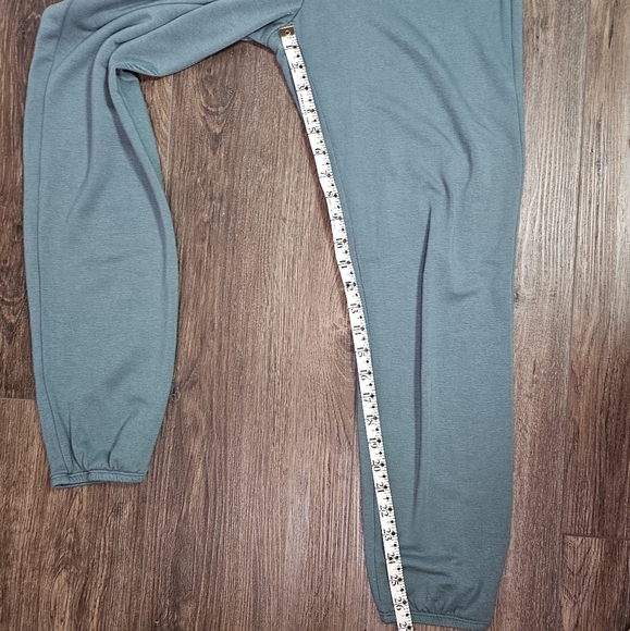 Beyond Yoga Weekend Sweatpants Sz S Teal Drawstring Comfort - Picture 9 of 12